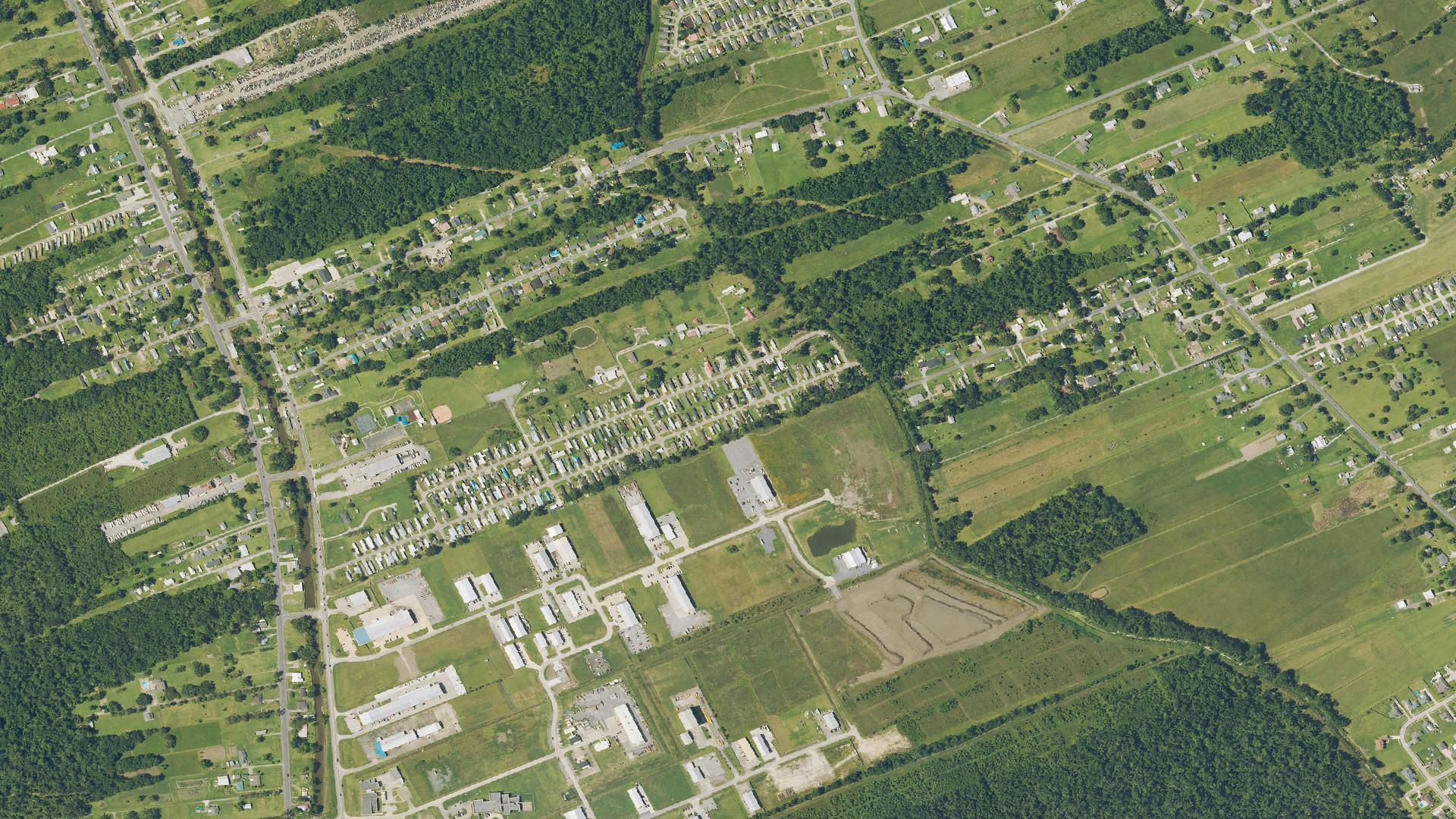 Aerial view of the Gray, Schriever & Bayou Cane area, Louisiana