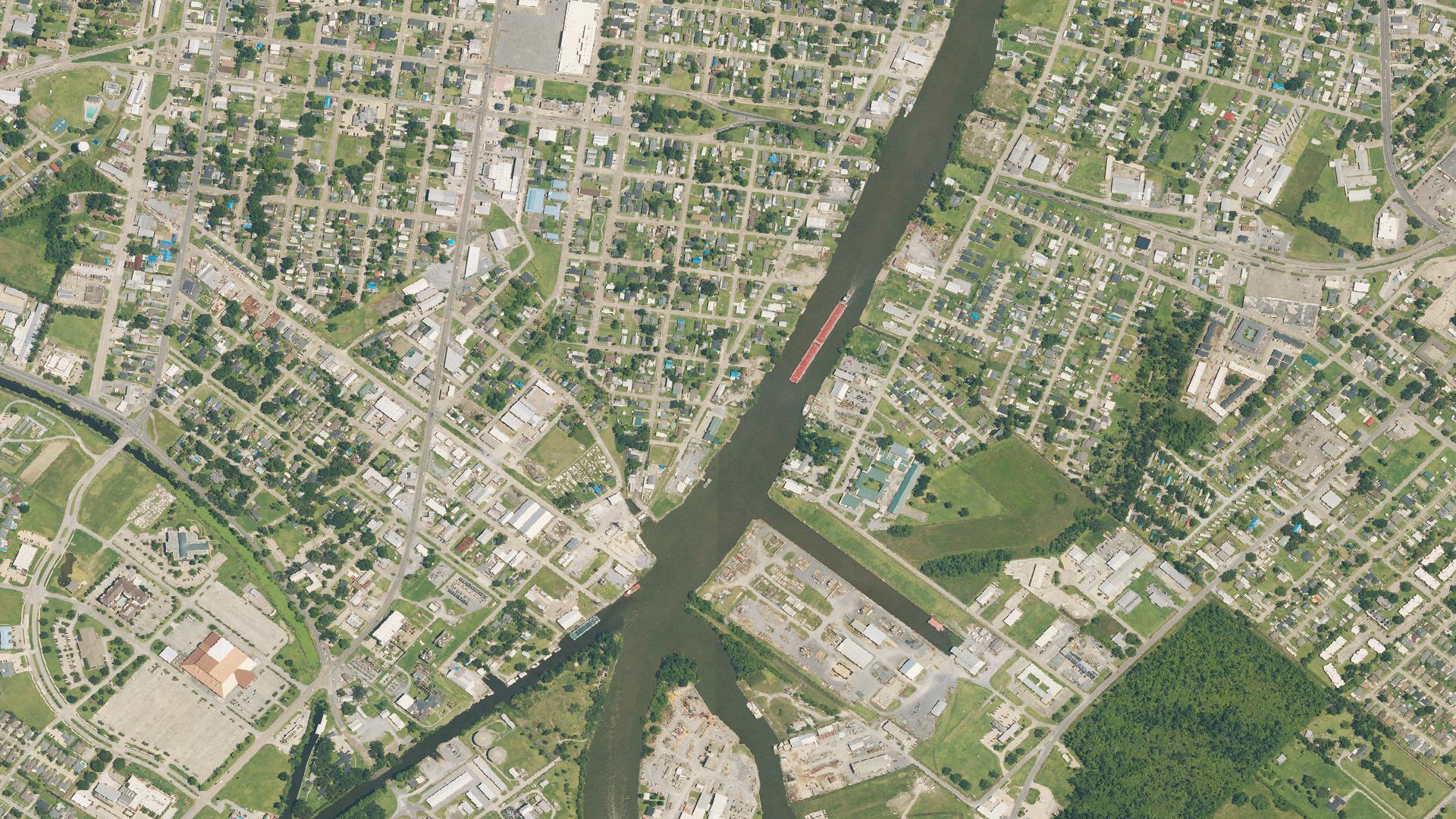 Aerial view of the Houma area, Louisiana