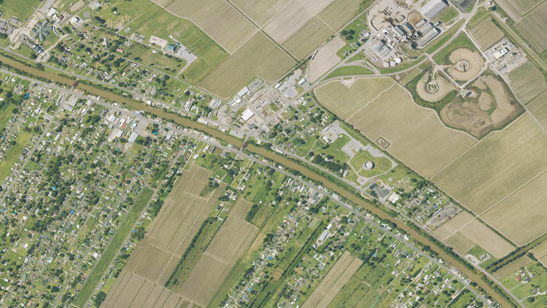 Aerial view of the Raceland area, Louisiana